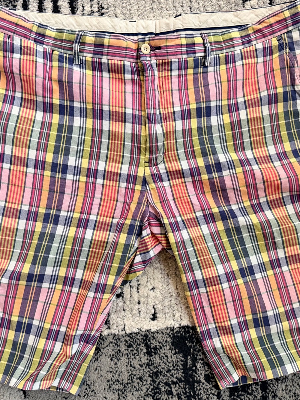 Ralph Lauren Multicolor Madras Plaid Flat-Front Shorts
